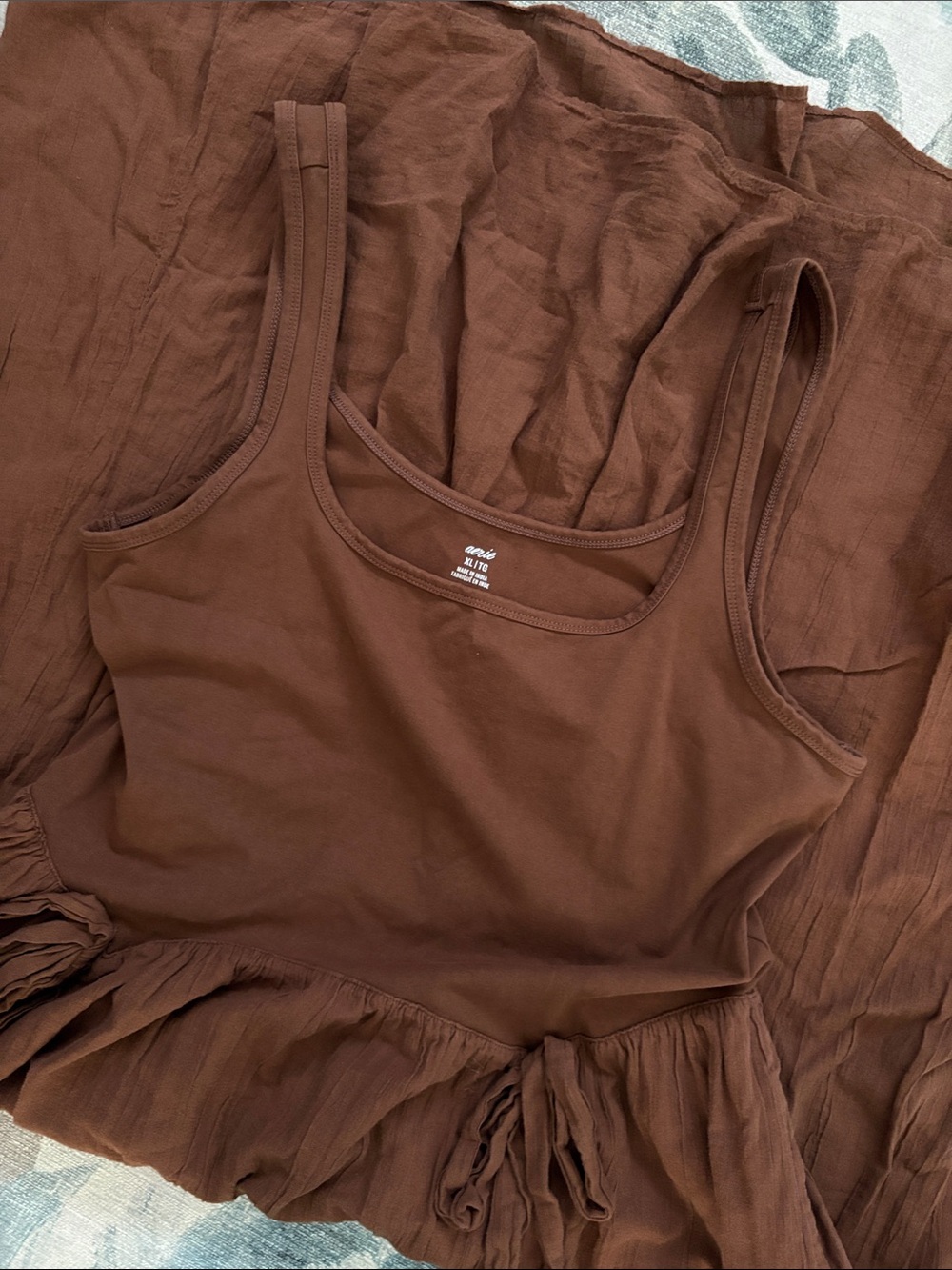 Aerie Sleeveless Midi Dress in Rich Brown - Picture 3 of 5